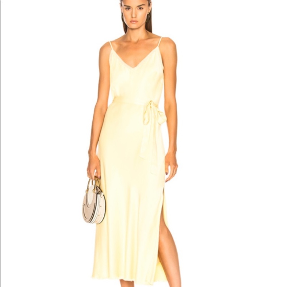 Frame Satin Tie Slip Dress